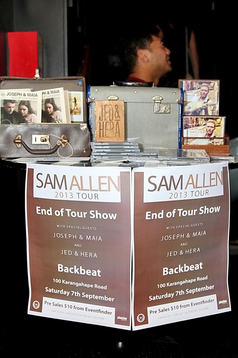 Merch table. Backbeat Bar - 7th Spetember
